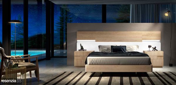 dormitorio con cortina de cristal