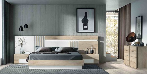 cama doble y dormitorio