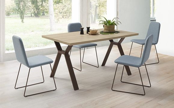 mesa con sillas en salón